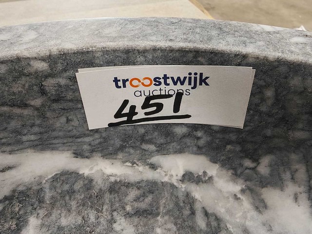 Natuursteen marmer blauw waskom 40,6x15 cm - afbeelding 7 van  7