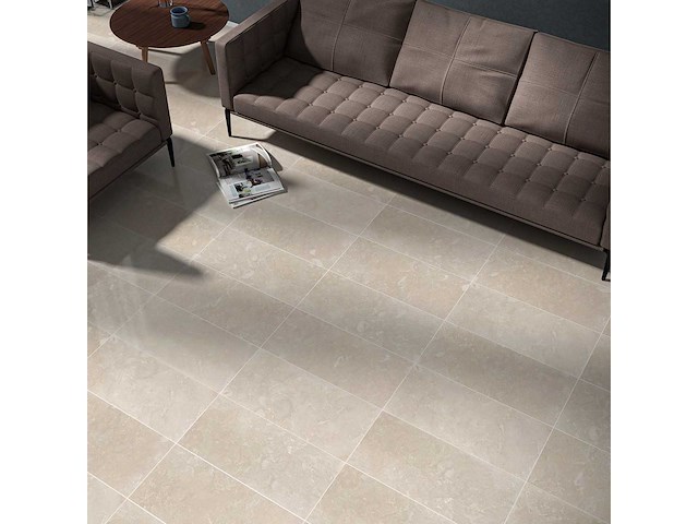 Natuursteen marmer creme geborsteld 40x80x2 cm tegels 16 m² - afbeelding 1 van  3