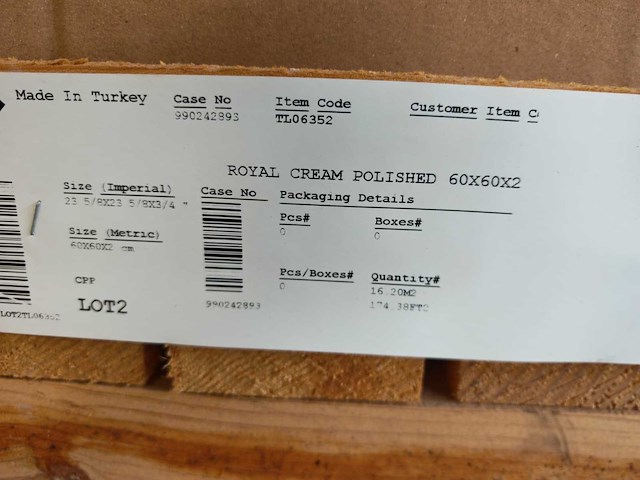 Natuursteen marmer creme gepolijst 60x60x2 cm tegels 16,2 m² - afbeelding 5 van  6