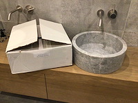 Natuursteen marmer grijs wastafel 40,6x15 cm - afbeelding 2 van  2