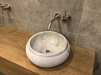 Natuursteen marmer grijs wastafel 40,6x15 cm - afbeelding 2 van  3