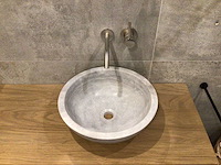 Natuursteen marmer grijs wastafel 40,6x15 cm - afbeelding 1 van  3