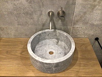 Natuursteen marmer grijs wastafel 40,6x15 cm - afbeelding 1 van  4