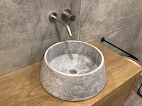 Natuursteen marmer grijs wastafel 40x15 cm - afbeelding 3 van  4