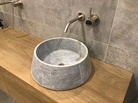 Natuursteen marmer grijs wastafel 40x15 cm - afbeelding 1 van  3