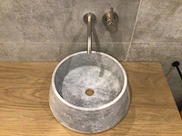 Natuursteen marmer grijs wastafel 40x15 cm - afbeelding 1 van  5