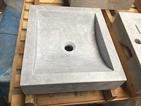 Natuursteen marmer grijs wastafel 45x40 cm - afbeelding 2 van  2