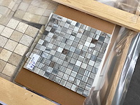 Natuursteen marmer grijs/wit mix mozaïektegel 30,5x30,5 cm 9 m² - afbeelding 2 van  7