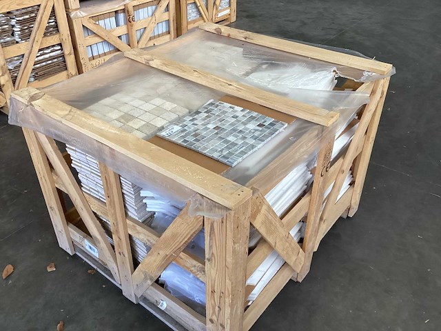 Natuursteen marmer grijs/wit mix mozaïektegel 30,5x30,5 cm 9 m² - afbeelding 7 van  7