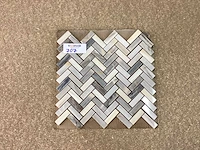 Natuursteen marmer grijs/wit visgraat mozaïektegel 30x30 cm 28 stuks