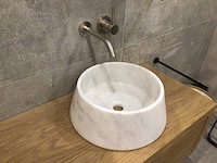 Natuursteen marmer white wastafel 40x15 cm - afbeelding 4 van  5
