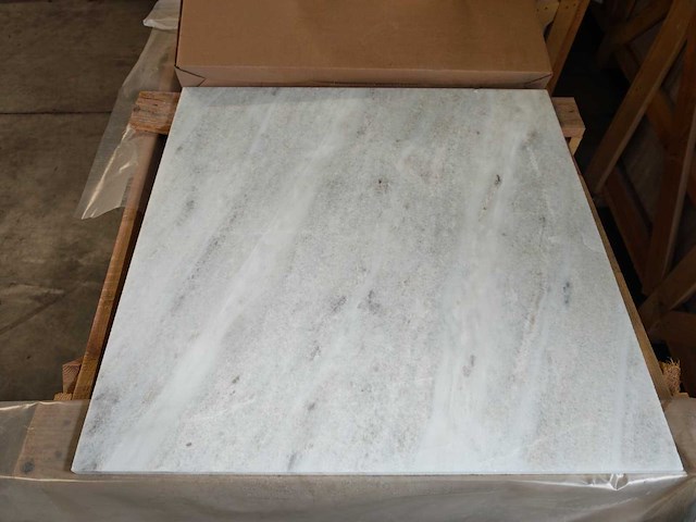 Natuursteen marmer wit gepolijst 61x61x1,5 cm tegels 15,63 m² - afbeelding 2 van  5