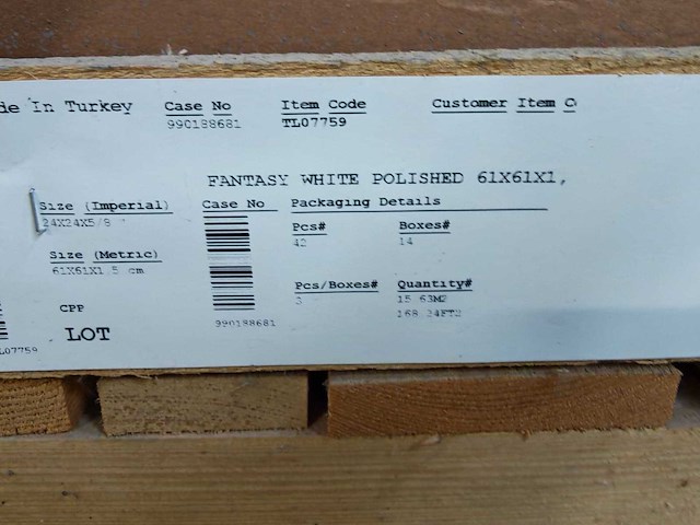 Natuursteen marmer wit gepolijst 61x61x1,5 cm tegels 15,63 m² - afbeelding 1 van  7