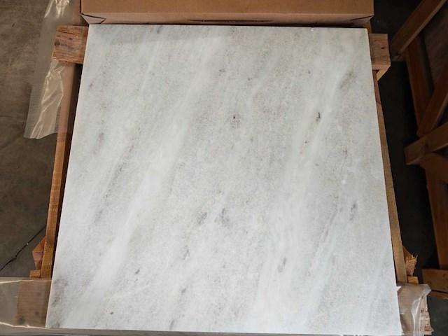 Natuursteen marmer wit gepolijst 61x61x1,5 cm tegels 15,63 m² - afbeelding 1 van  7