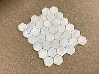 Natuursteen marmer wit hexagon 28x33,5 cm mozaïektegel 45 stuks - afbeelding 2 van  6