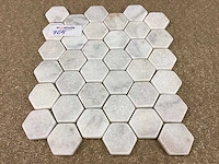 Natuursteen marmer wit hexagon 28x33,5 cm mozaïektegel 45 stuks - afbeelding 4 van  6