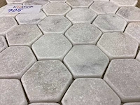 Natuursteen marmer wit hexagon 28x33,5 cm mozaïektegel 45 stuks - afbeelding 5 van  6