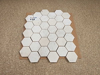 Natuursteen marmer wit hexagon 5x5 cm mozaïektegel 19 stuks - afbeelding 4 van  7