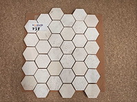 Natuursteen marmer wit hexagon 5x5 cm mozaïektegel 19 stuks - afbeelding 1 van  7