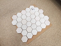 Natuursteen marmer wit hexagon 5x5 cm mozaïektegel 19 stuks - afbeelding 2 van  7