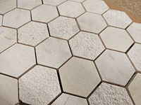Natuursteen marmer wit hexagon 5x5 cm mozaïektegel 19 stuks - afbeelding 6 van  7