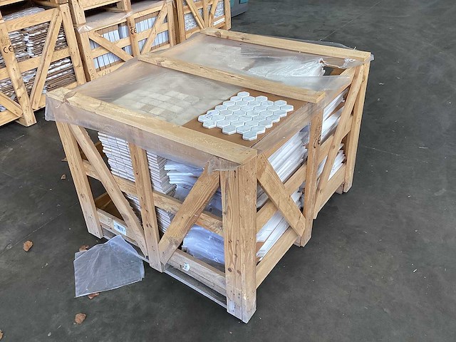 Natuursteen marmer wit hexagon mozaïektegel 28x33,5 cm 50 stuks - afbeelding 5 van  5