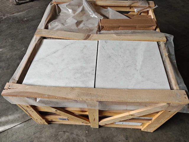 Natuursteen marmer wit honed 45,7x45,7 cm tegel 106,5 m² - afbeelding 1 van  4