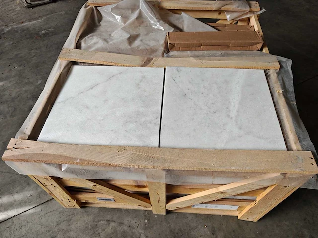 Natuursteen marmer wit honed 45,7x45,7 cm tegel 71 m² - afbeelding 1 van  8