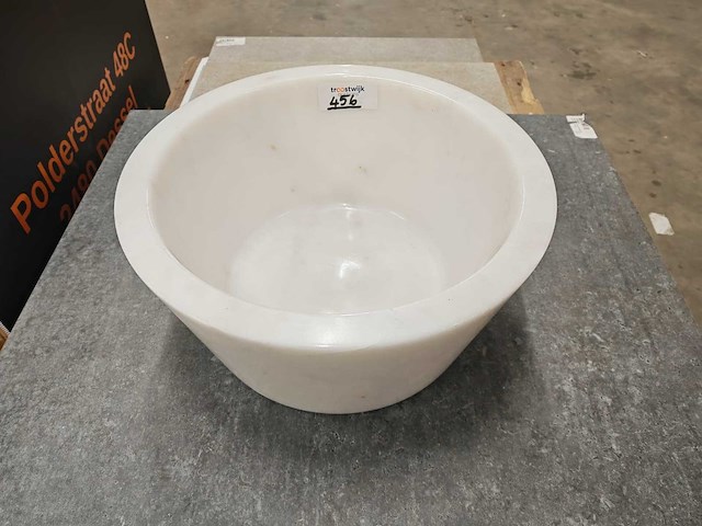 Natuursteen marmer wit kom 40,6x15 cm - afbeelding 1 van  6
