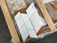 Natuursteen marmer wit mozaïektegel 52x35 cm 25 stuks - afbeelding 3 van  7