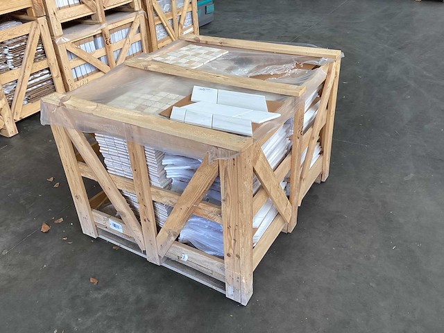 Natuursteen marmer wit mozaïektegel 52x35 cm 60 stuks - afbeelding 5 van  5