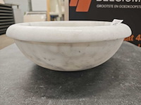 Natuursteen marmer wit waskom 40,6x15 cm - afbeelding 4 van  7
