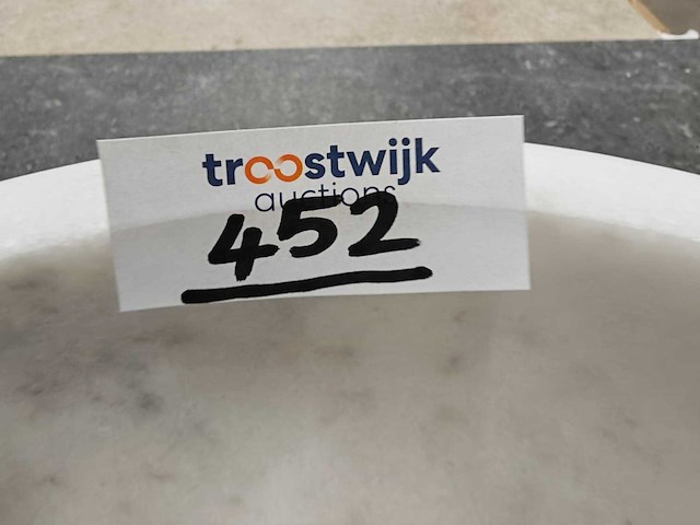 Natuursteen marmer wit waskom 40,6x15 cm - afbeelding 3 van  5