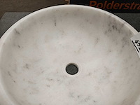 Natuursteen marmer wit waskom 40,6x15 cm - afbeelding 4 van  5