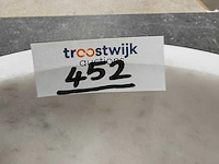 Natuursteen marmer wit waskom 40,6x15 cm - afbeelding 5 van  7