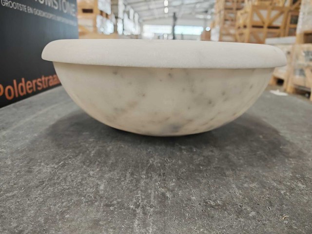 Natuursteen marmer wit waskom 40,6x15 cm - afbeelding 3 van  7