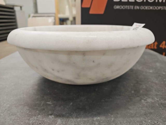 Natuursteen marmer wit waskom 40,6x15 cm - afbeelding 4 van  7