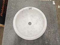 Natuursteen marmer wit waskom 40,6x15 cm - afbeelding 2 van  7