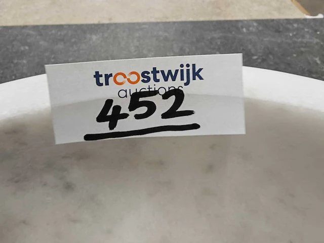 Natuursteen marmer wit waskom 40,6x15 cm - afbeelding 5 van  7