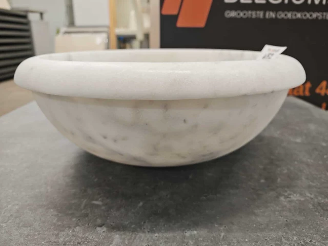 Natuursteen marmer wit waskom 40,6x15 cm - afbeelding 4 van  7