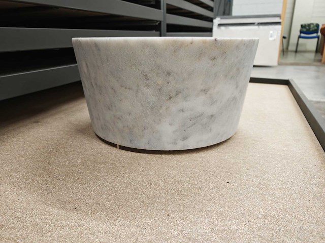 Natuursteen marmer wit waskom 40x21 cm - afbeelding 2 van  4