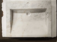 Natuursteen marmer wit wastafel 55x45x10 cm - afbeelding 2 van  6