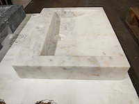 Natuursteen marmer wit wastafel 55x45x10 cm - afbeelding 4 van  6