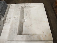 Natuursteen marmer wit wastafel 55x45x10 cm - afbeelding 5 van  6