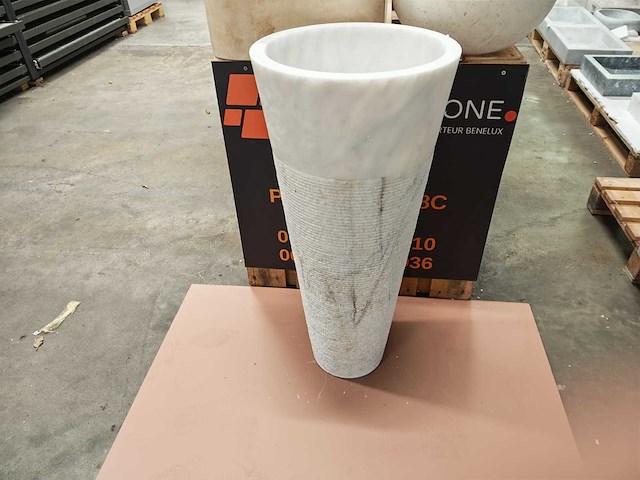 Natuursteen marmer wit waszuil 40x90 cm - afbeelding 1 van  8