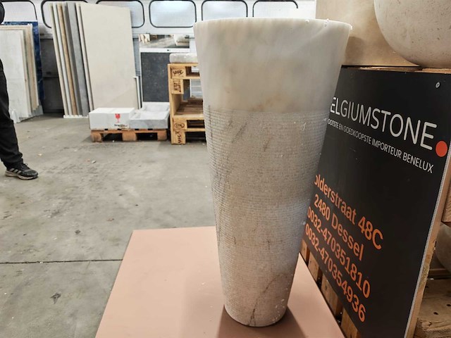 Natuursteen marmer wit waszuil 40x90 cm - afbeelding 3 van  8