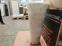 Natuursteen marmer wit waszuil 40x90 cm - afbeelding 3 van  8