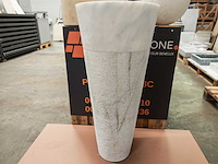 Natuursteen marmer wit waszuil 40x90 cm - afbeelding 2 van  8