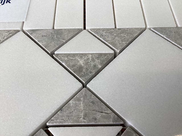Natuursteen marmer wit/grijs 36x18 cm mozaïektegel 100 stuks - afbeelding 6 van  8