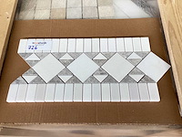 Natuursteen marmer wit/grijs 36x18 cm mozaïektegel 50 stuks - afbeelding 1 van  8